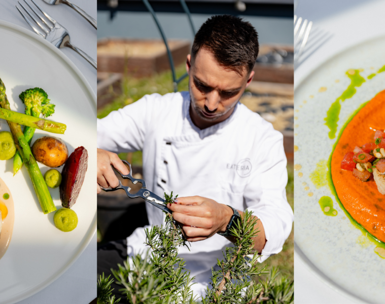 gdje jesti domaće u Zagrebu, gdje jesti zdravo u Zagrebu, rooftop restoran u Zagrebu s domaćim namirnicama, restoran u Zagrebu s vlastitim uzgojem povrća, ljetni meni restorana Eateria, Eateria novi jelovnik ljeto 2026, fine dining restoran u Zagrebu s pogledom, restoran u centru Zagreba s domaćim jajima i sirom, gdje na ručak u Zagrebu sa sezonskim jelima, najbolji rooftop restoran u Zagrebu za večeru, Vilim Sikavica Eateria meni, restoran u Zagrebu koji koristi namirnice iz vlastitog vrta